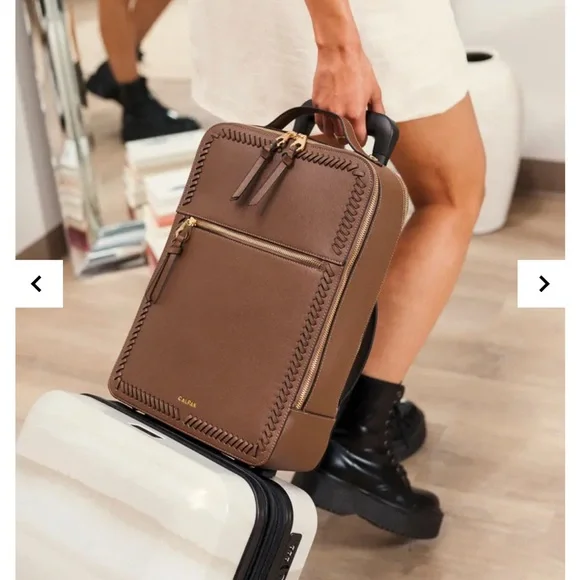 Calpak Kaya 15 inch Laptop Backpack in Mocha - Picture 10 of 11